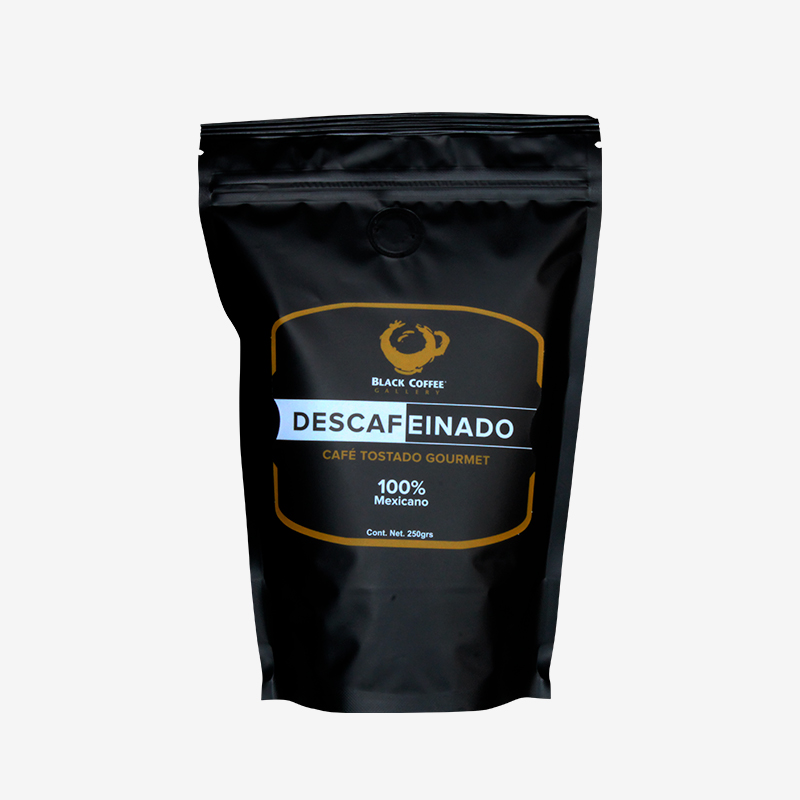 Bolsa de café descafeinado 250gr Black Coffee Gallery